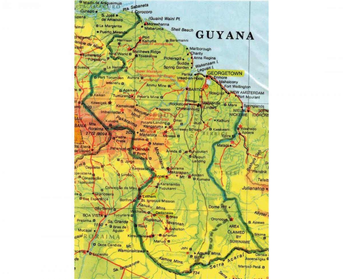 térkép Guyana afrika