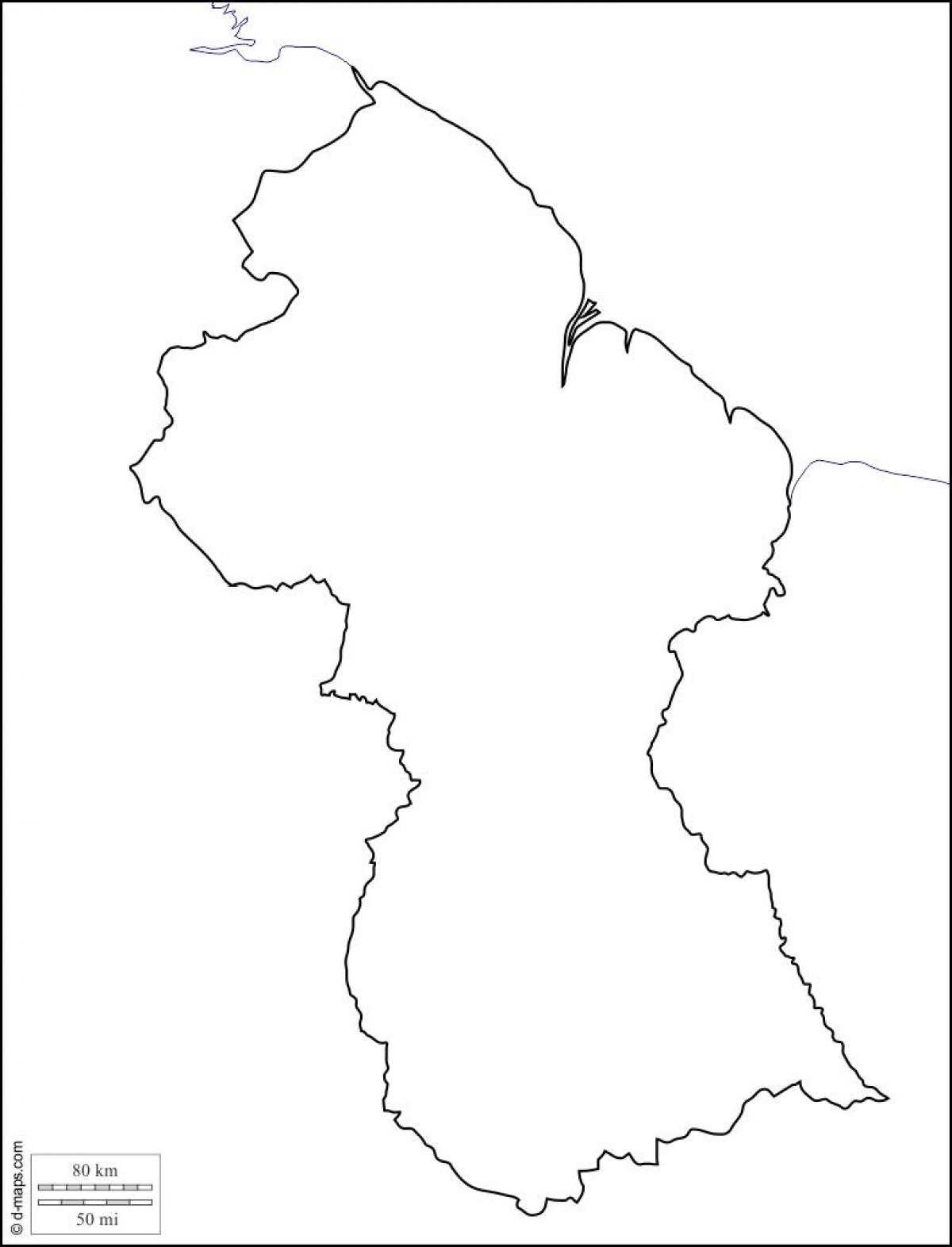 üres térkép Guyana