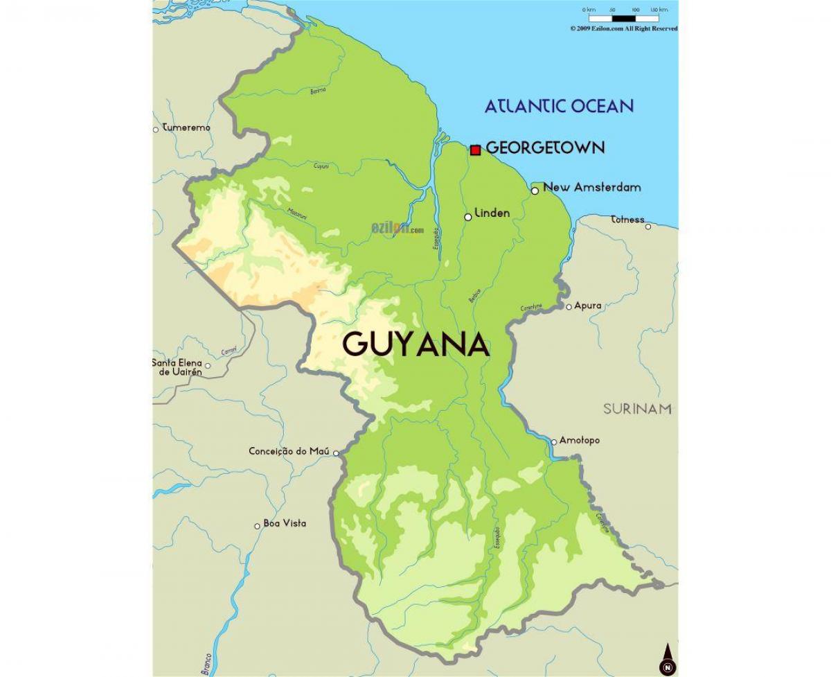 egy térkép Guyana