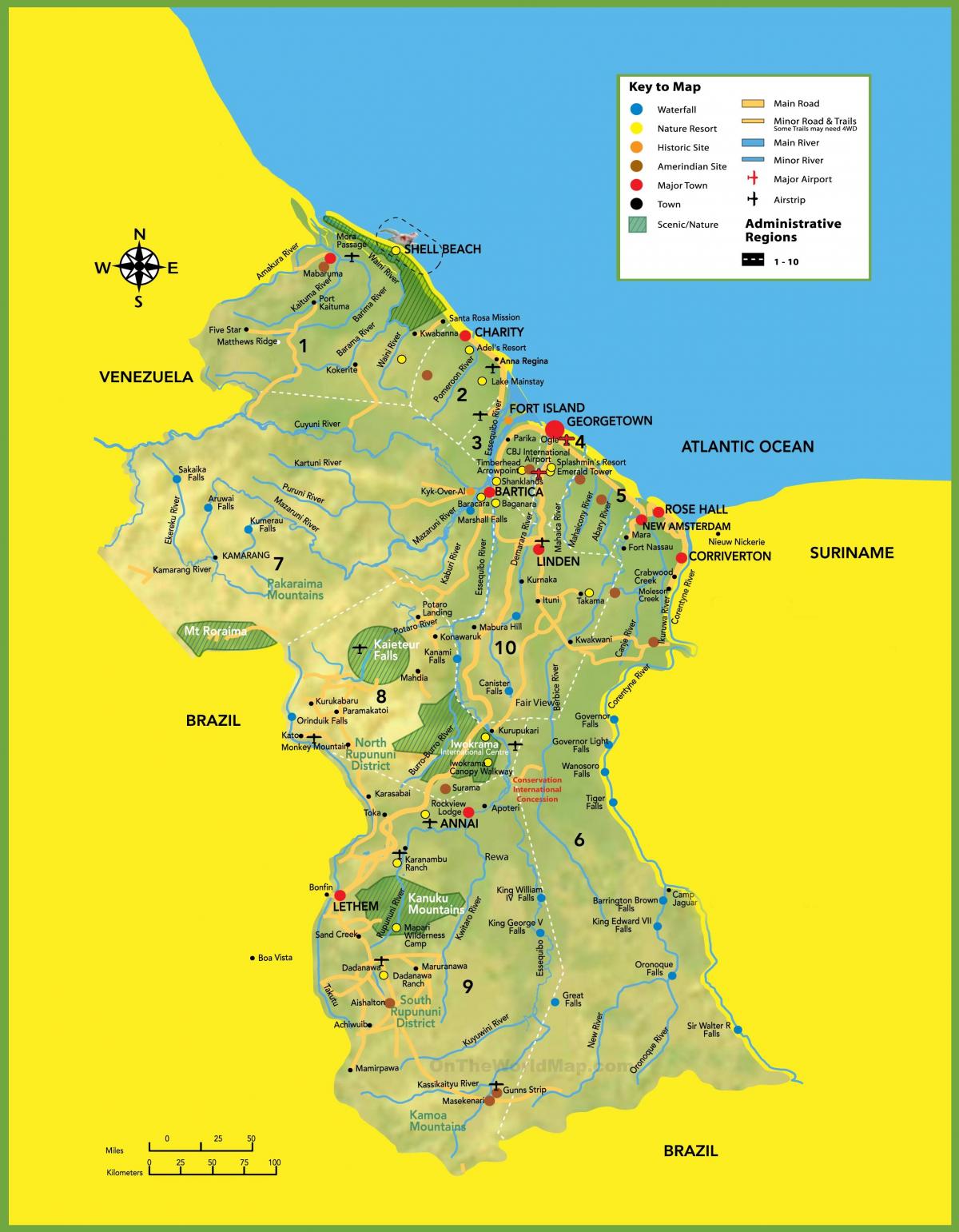 térkép képet Guyana