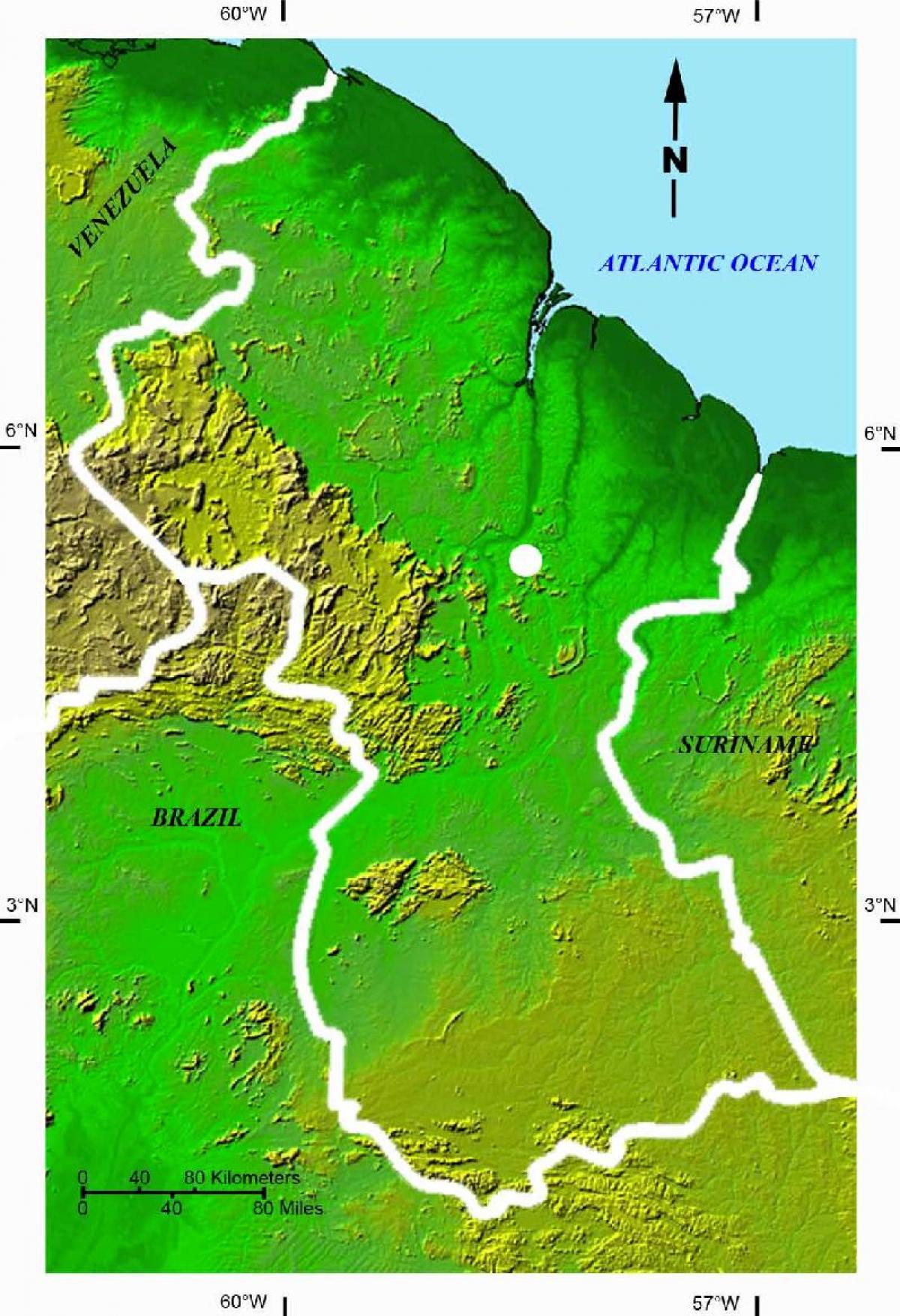 térkép műholdas térkép Guyana