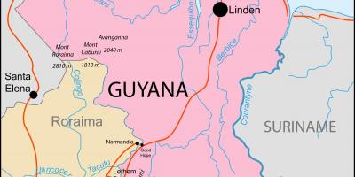 Térkép Guyana hely a világon