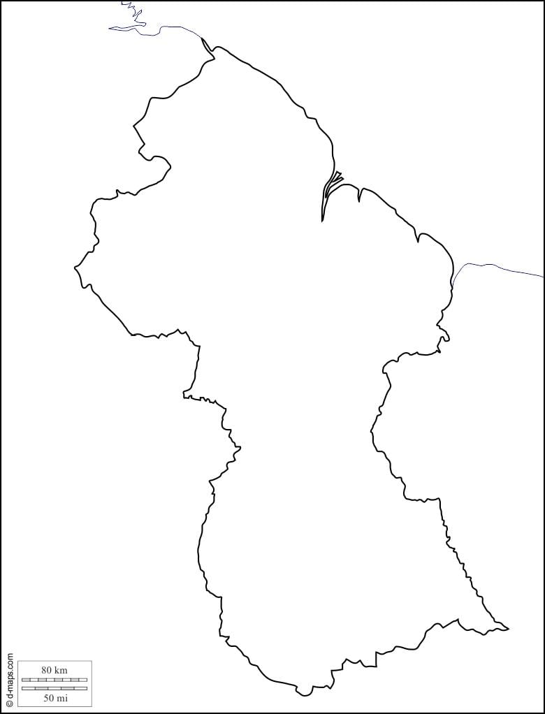 üres térkép Guyana