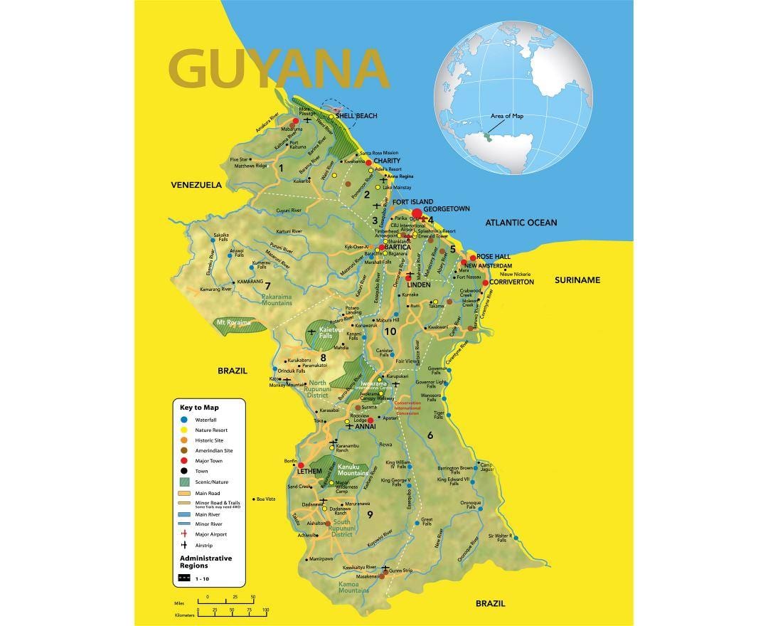 térkép Guyana térképen