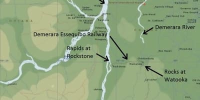 Térkép essequibo parti Guyana