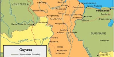 Térkép Guyana politikai 