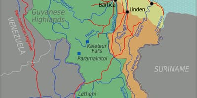 A keleti part demerara Guyana térkép