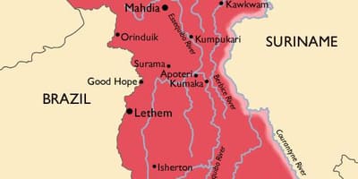A térkép Guyana